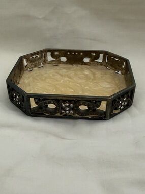 METAL/ ENAMEL TRINKET TRAY- VINTAGE